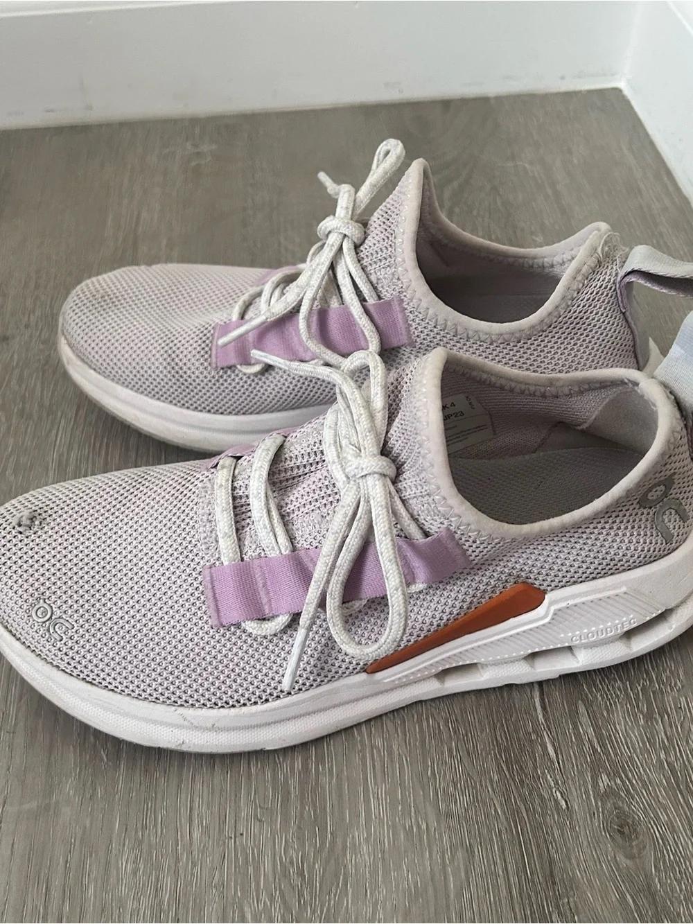 Light Lavender Knit Athletic Sneakers with Stable Cushioning